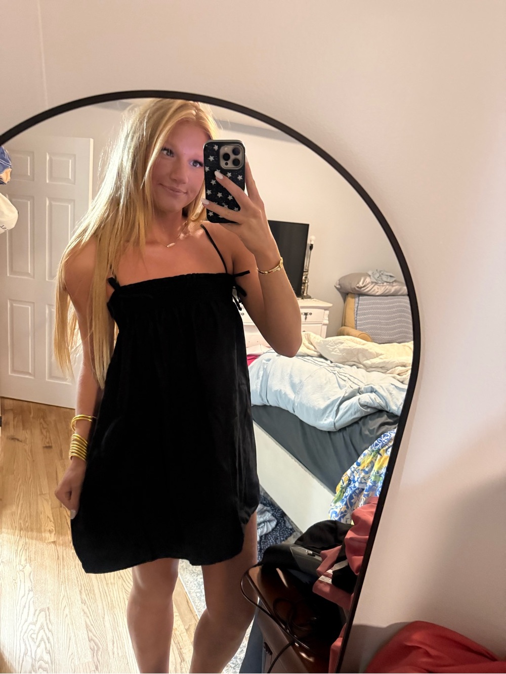wild fable Black Tie-Shoulder Mini Dress